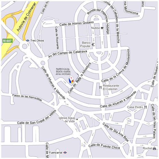 Plano localización Parroquia Beata María Ana Mogas